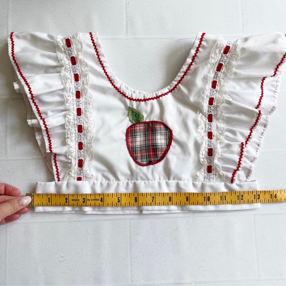 Vintage Handmade Plaid Girl Dress with Matching Bib Apron - Picture 14 of 16